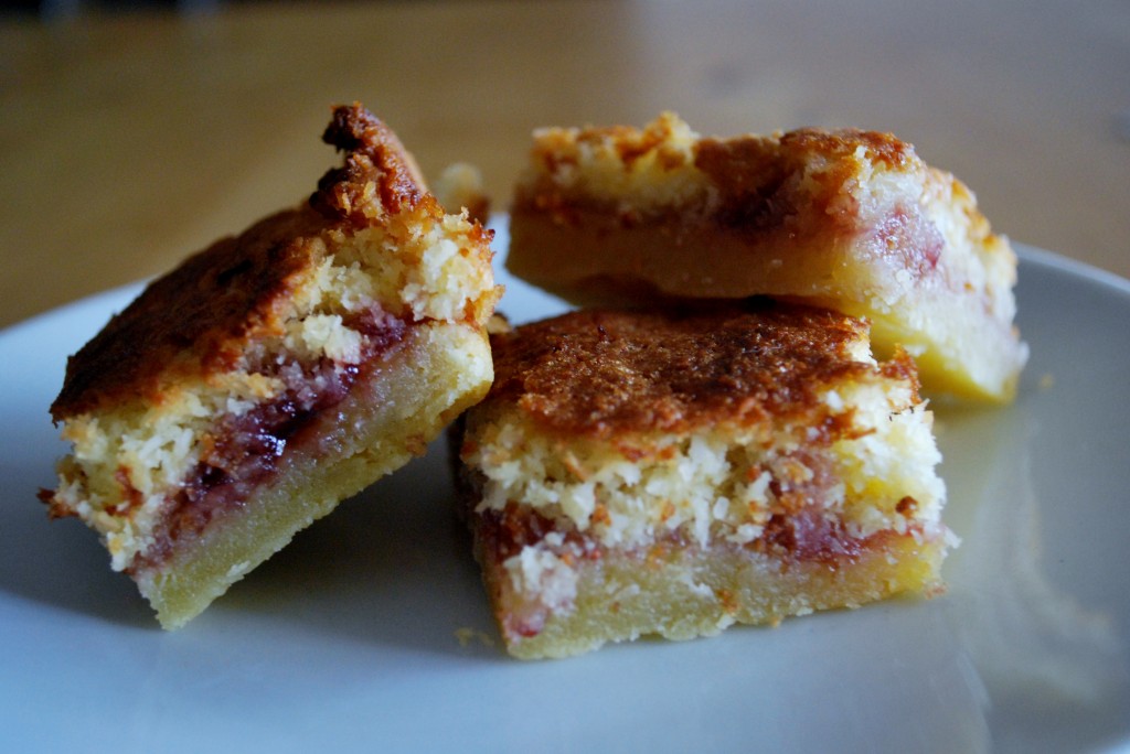 Coconut and Raspberry Jam Slice 